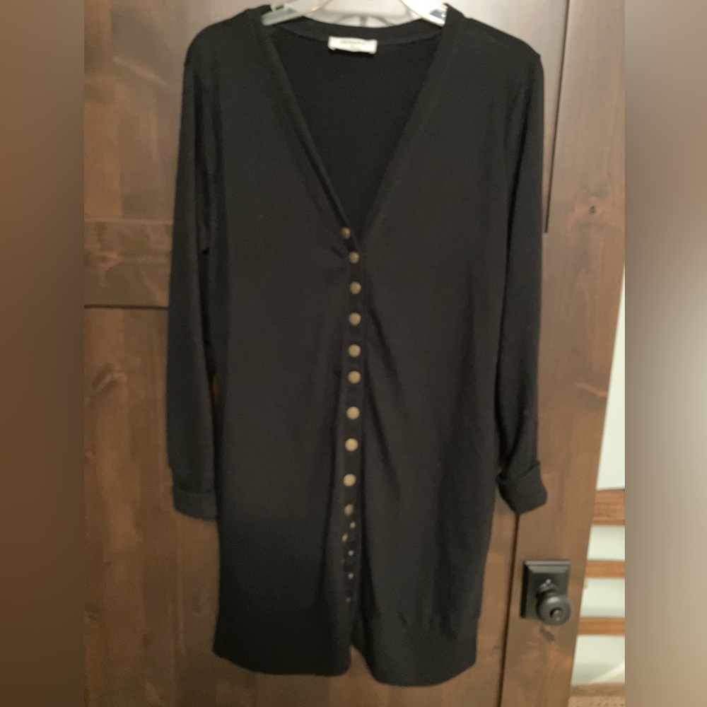 Zenana Outfitters Black Cardigan with Gold Buttons